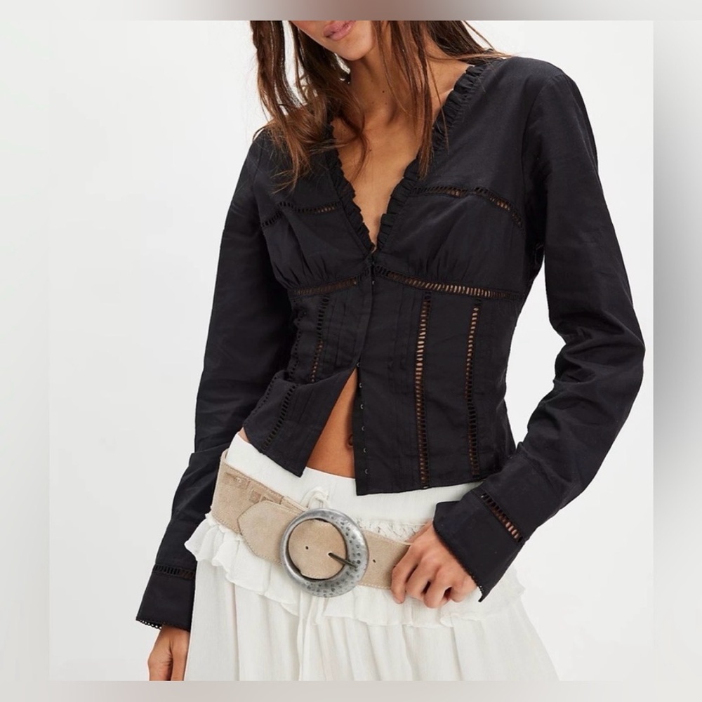 Free People
Frankie Long Sleeve Ladder
Stitch Corset Top-NWT-Size small - Picture 2 of 11